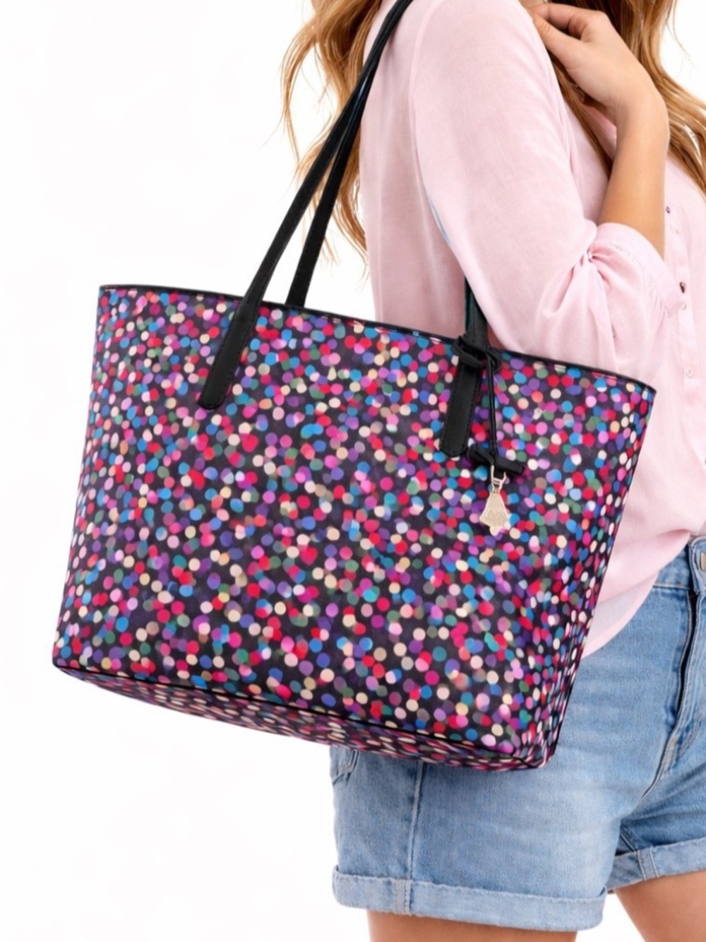 Kate Spade Hawthorne Lane Ryan Multicolor Confetti Dot Leather Tote Bag - Large